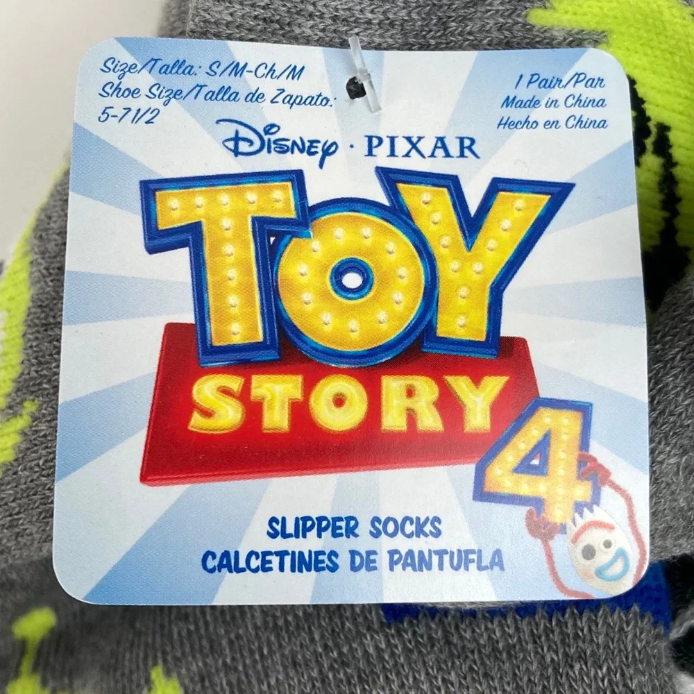 Toy Story Kids Slipper Socks Padded Footbed Size 5-7.5 Small/Medium NWT